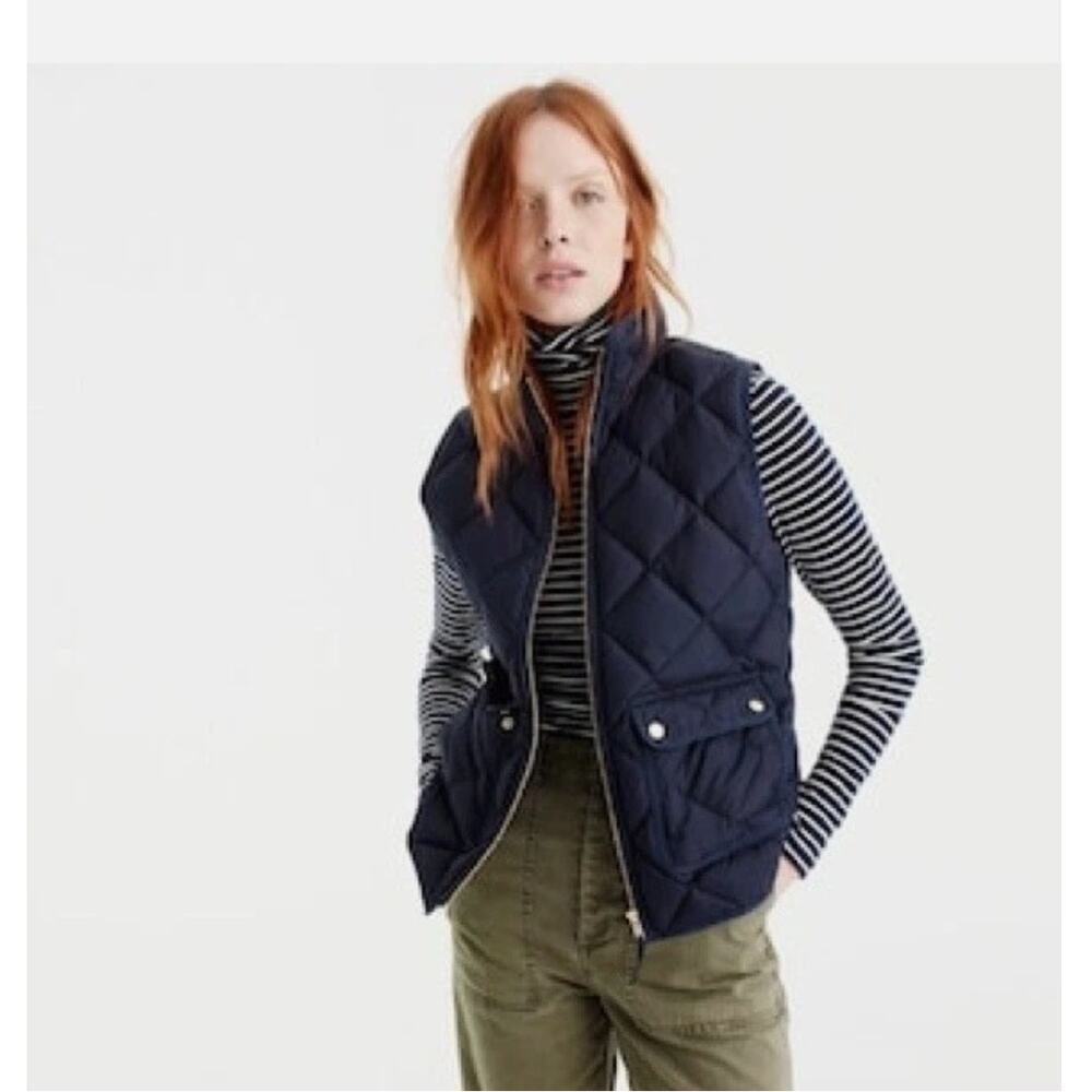 J. Crew L116204 Navy Blue Excursion Quilted Down Puffer Vest Small